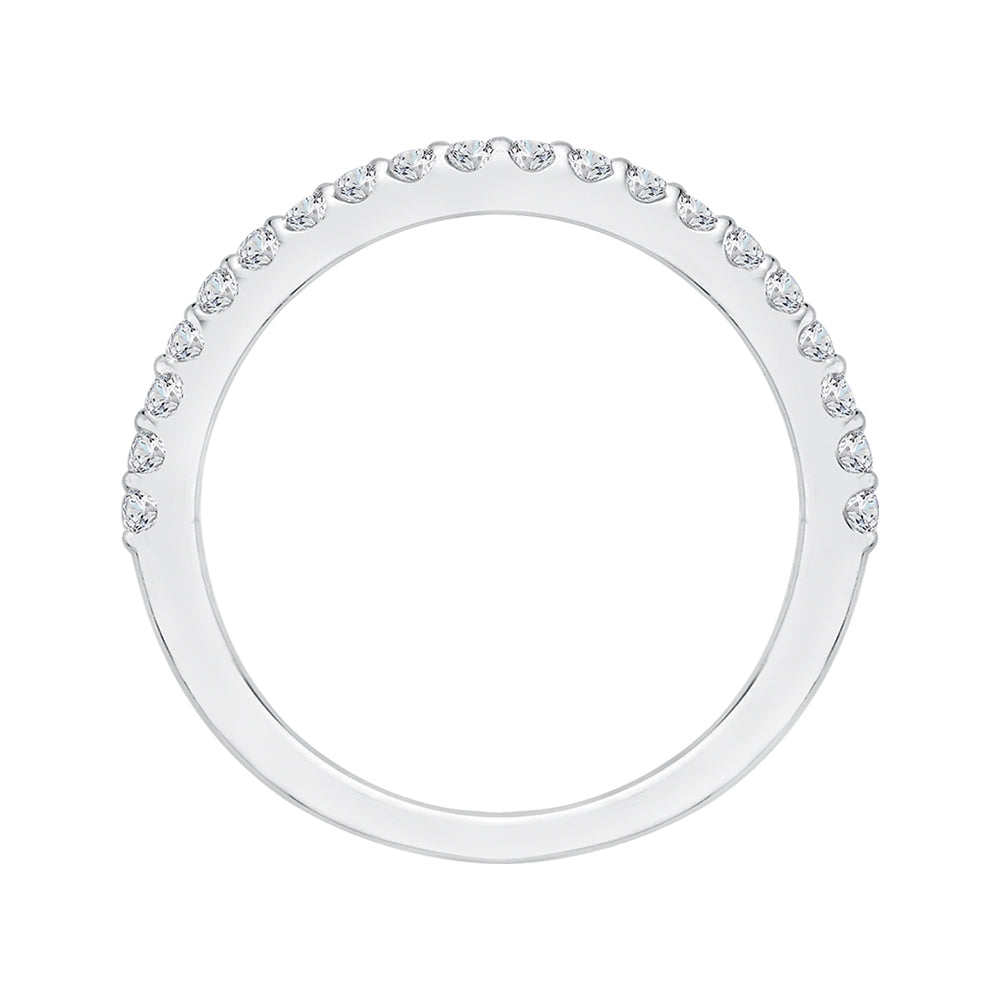 14K White Gold Round Diamond Half-Eternity Wedding Band