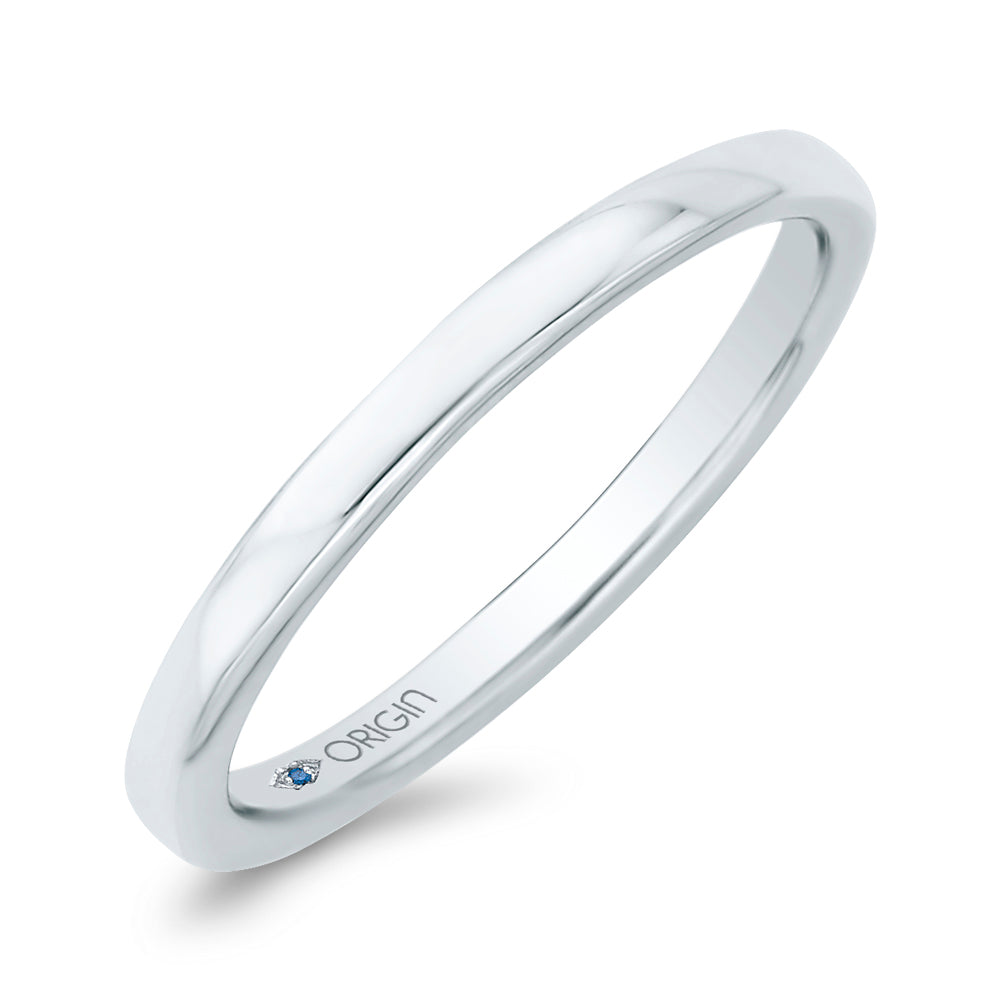 Plain Wedding Band In 14K White Gold