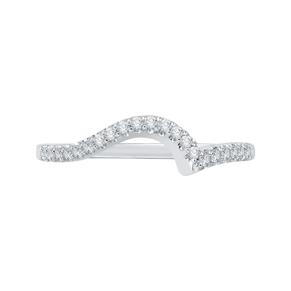 14K White Gold Round Diamond Wedding Band