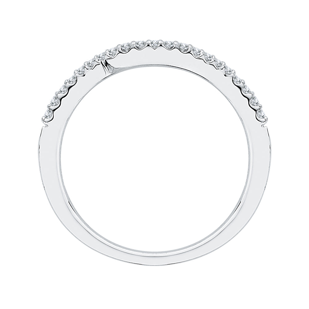 14K White Gold Round Diamond Wedding Band