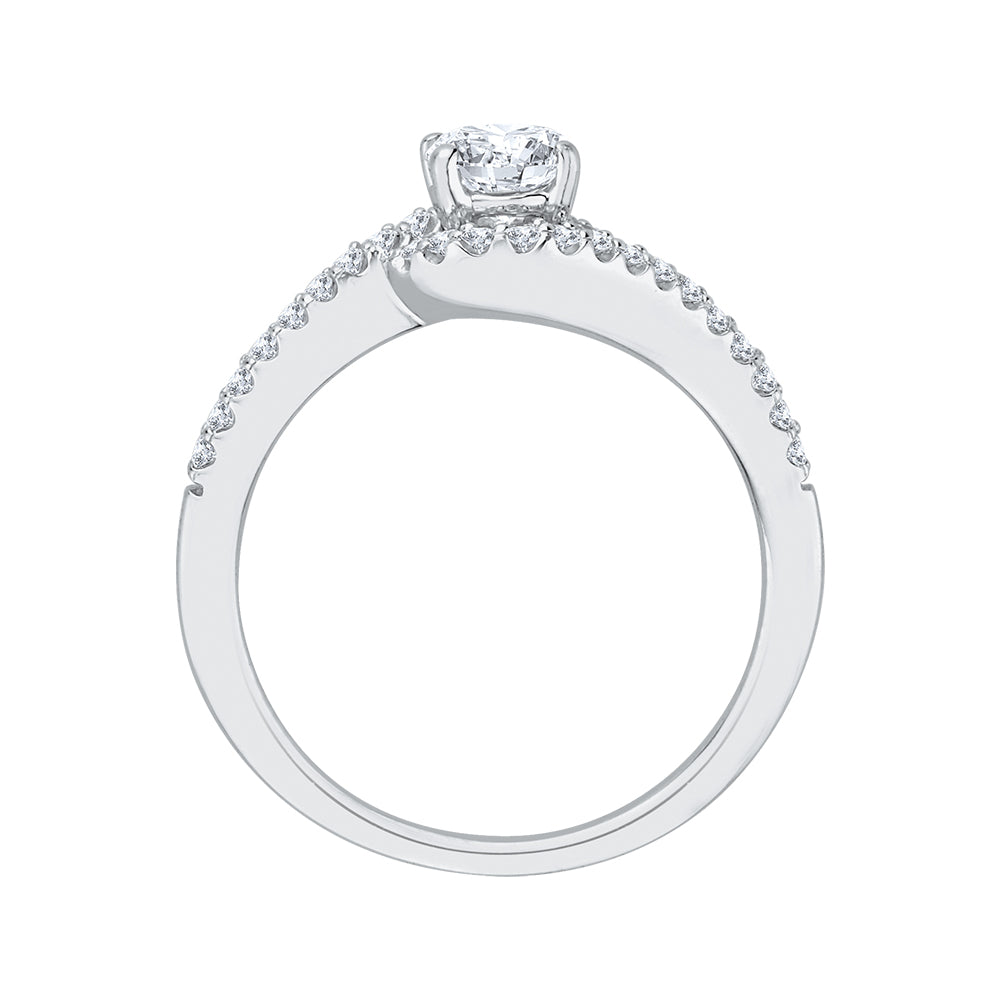 14K White Gold Round Cut Diamond Promise Engagement Ring