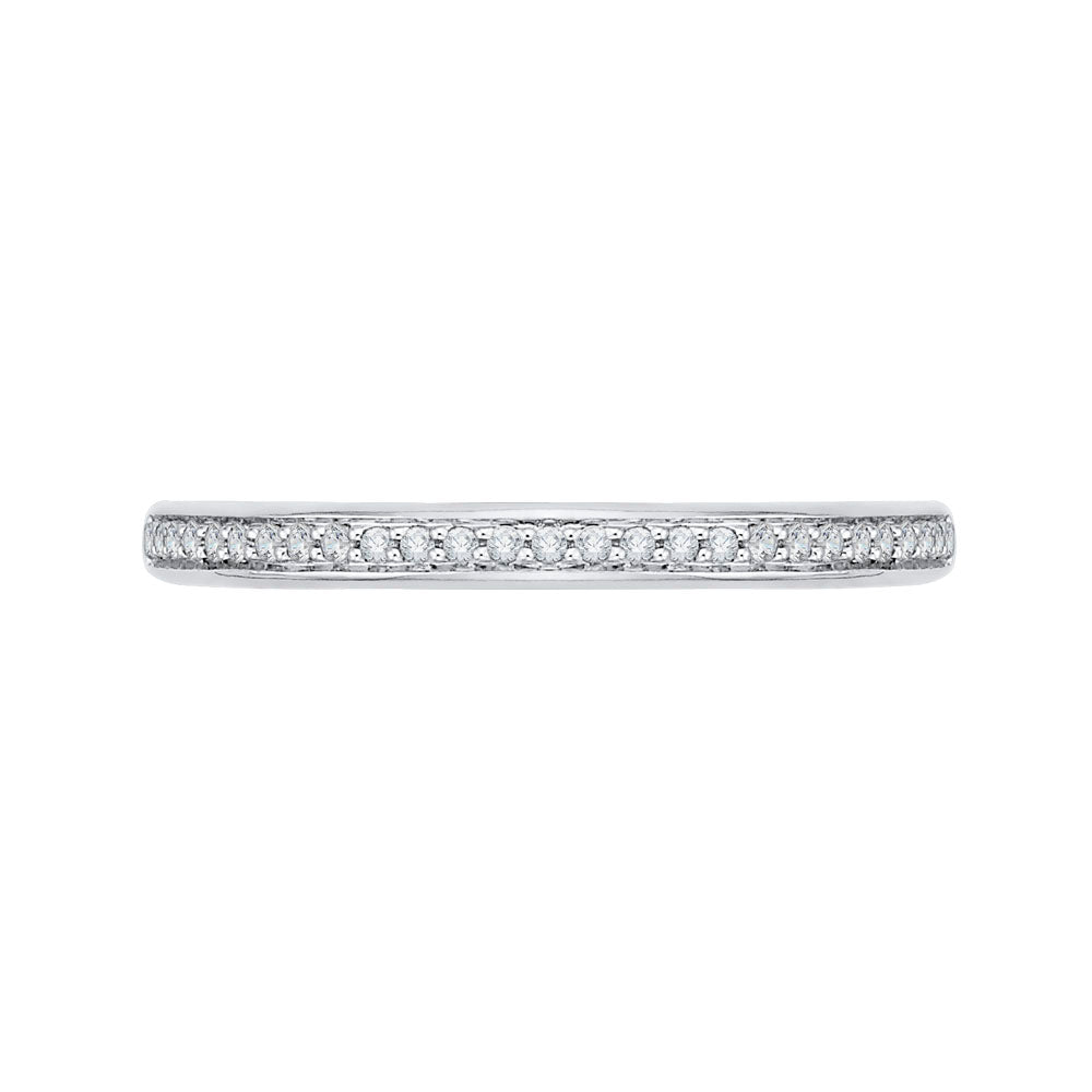 14K White Gold Round Diamond Wedding Band