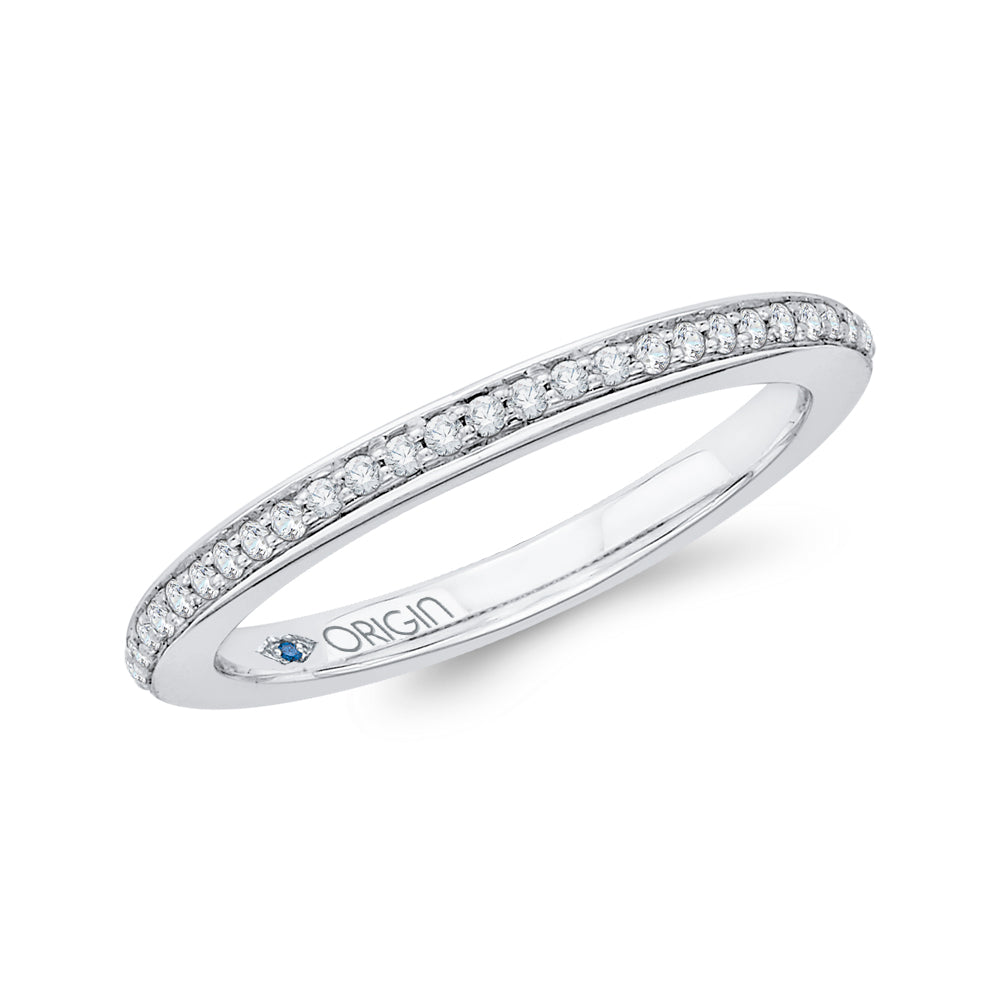 14K White Gold Round Diamond Wedding Band
