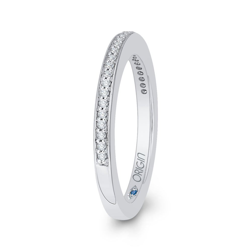 14K White Gold Round Diamond Wedding Band