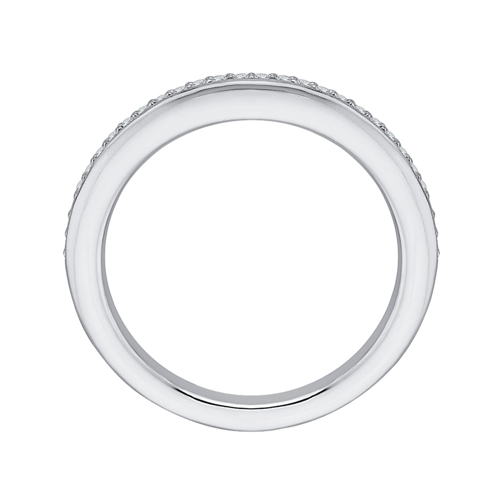 14K White Gold Round Diamond Wedding Band