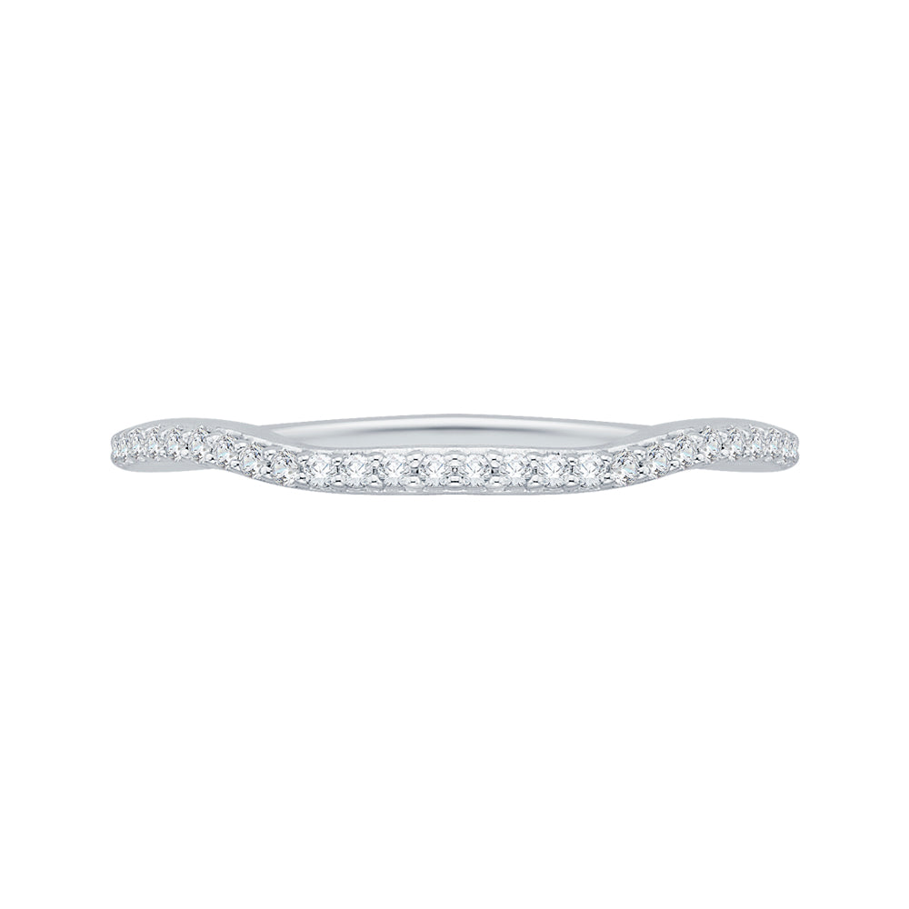 14K White Gold Round Diamond Half-Eternity Wedding Band
