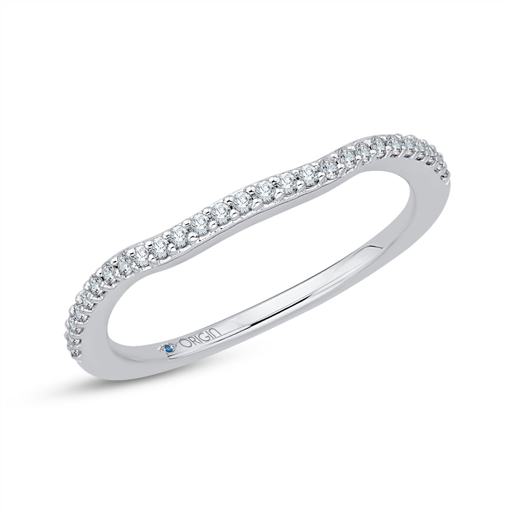 14K White Gold Round Diamond Half-Eternity Wedding Band