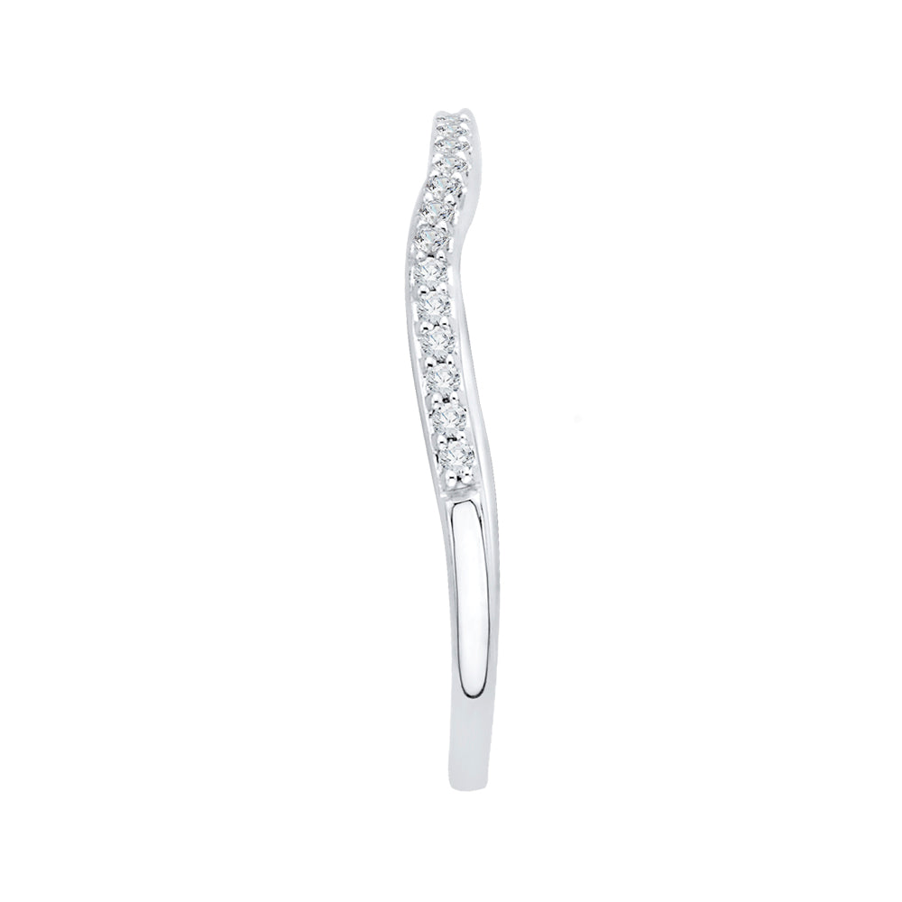 14K White Gold Round Diamond Half-Eternity Wedding Band