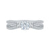 14K White Gold Round Diamond Engagement Ring with Split Shank