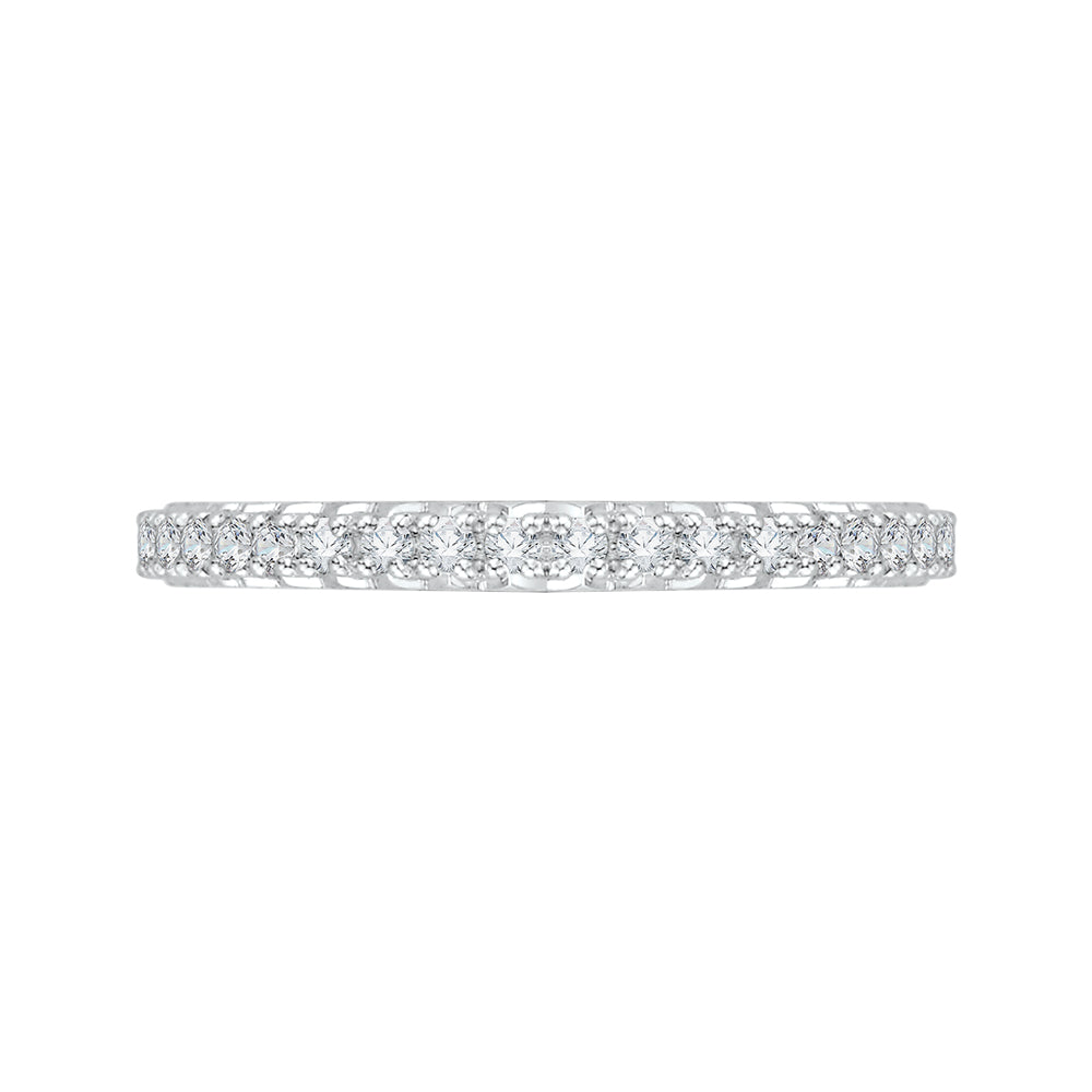 14K White Gold Round Diamond Wedding Band