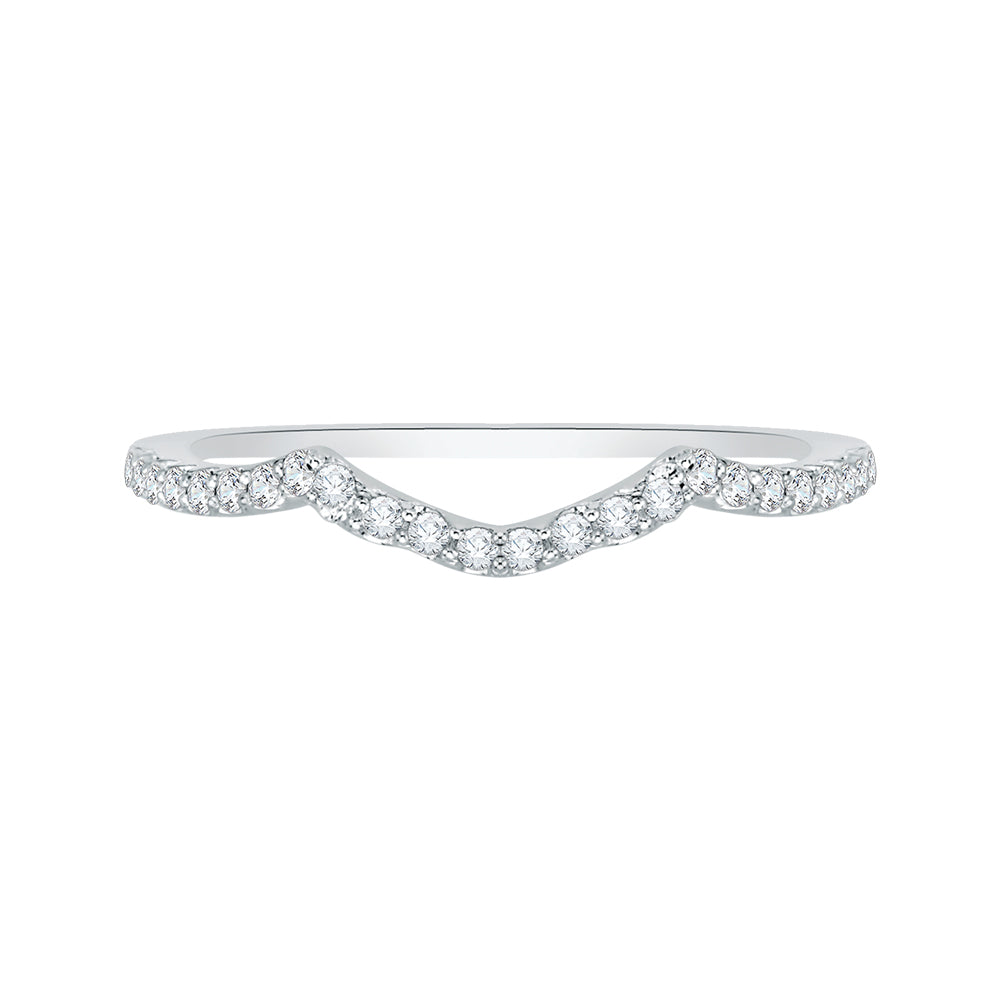 14K White Gold Round Diamond Half-Eternity Wedding Band