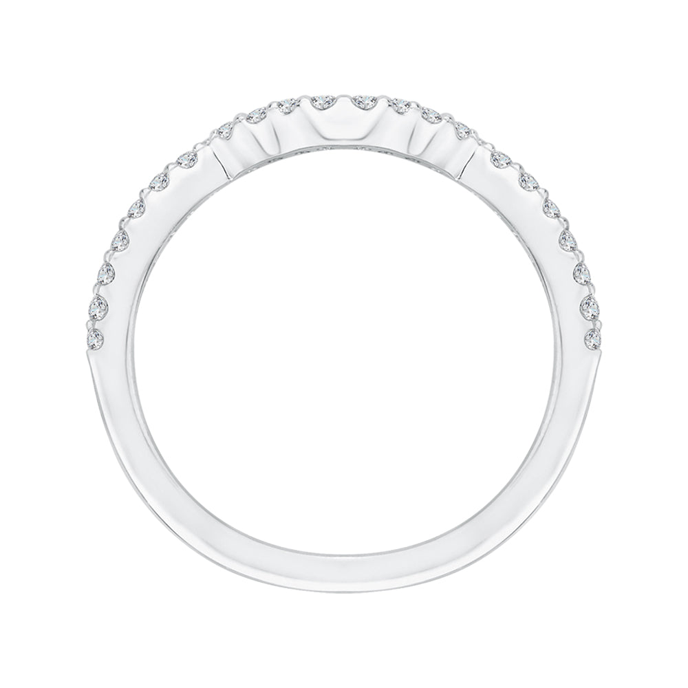 14K White Gold Round Diamond Half-Eternity Wedding Band
