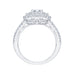 14K White Gold Round Cut Diamond Three-Stone Halo Engagement Ring