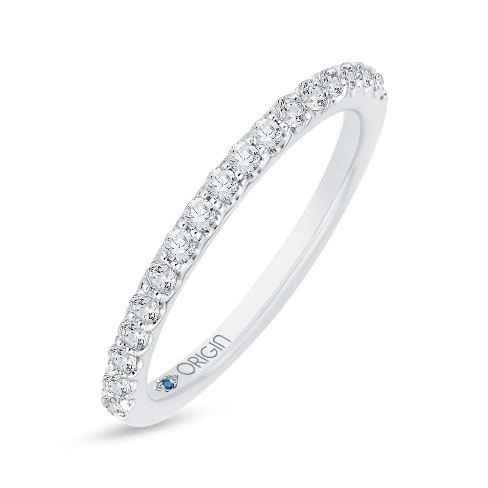 Round Diamond Half-Eternity Wedding Band In 14K White Gold