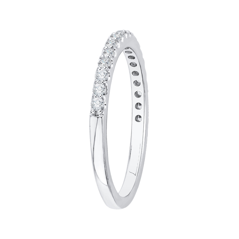 Round Diamond Half-Eternity Wedding Band In 14K White Gold
