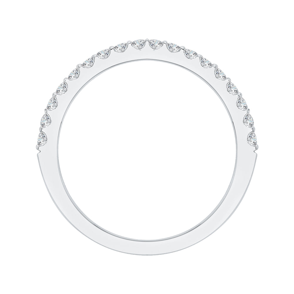 Round Diamond Half-Eternity Wedding Band In 14K White Gold