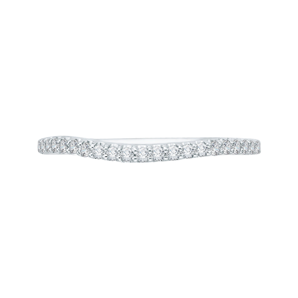 Round Diamond Half-Eternity Wedding Band In 14K White Gold