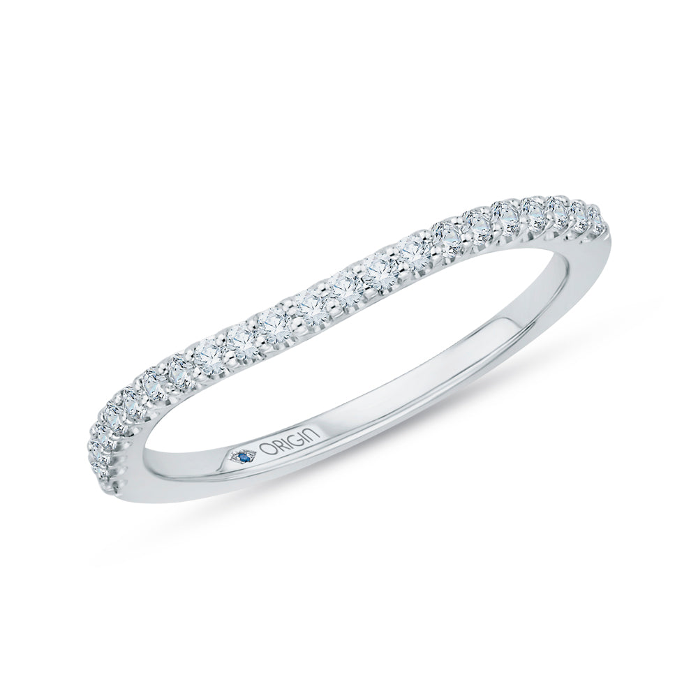 Round Diamond Half-Eternity Wedding Band In 14K White Gold