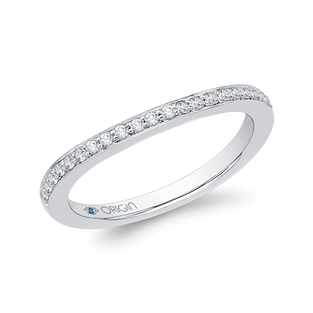 14K White Gold Round Diamond Wedding Band