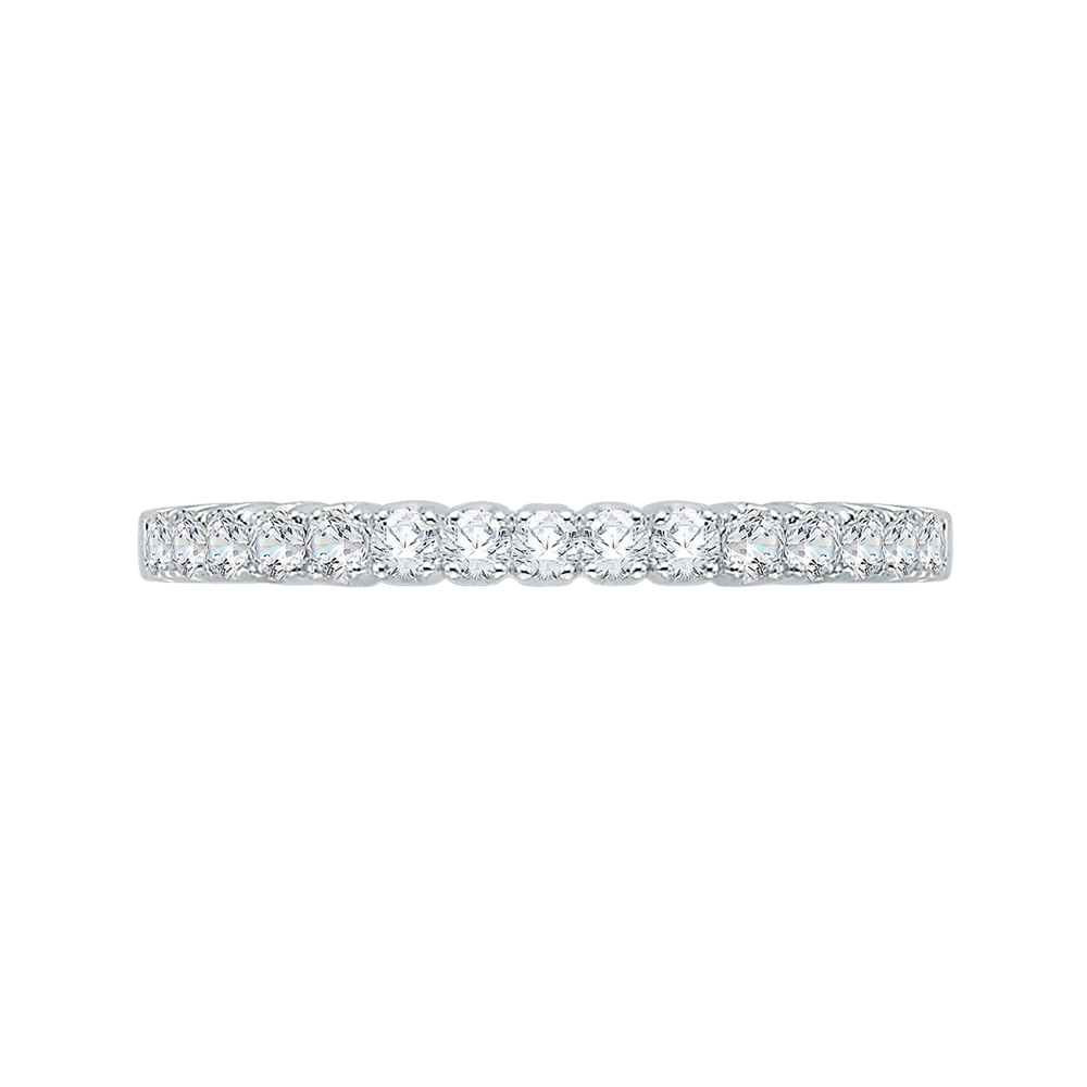 14K White Gold Round Diamond Wedding Band