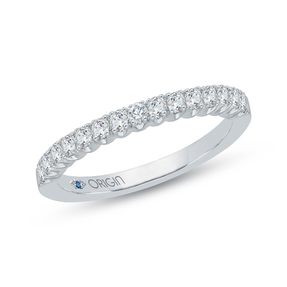 14K White Gold Round Diamond Wedding Band