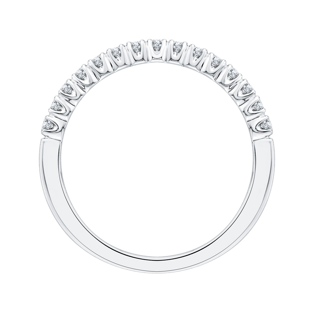 14K White Gold Round Diamond Wedding Band