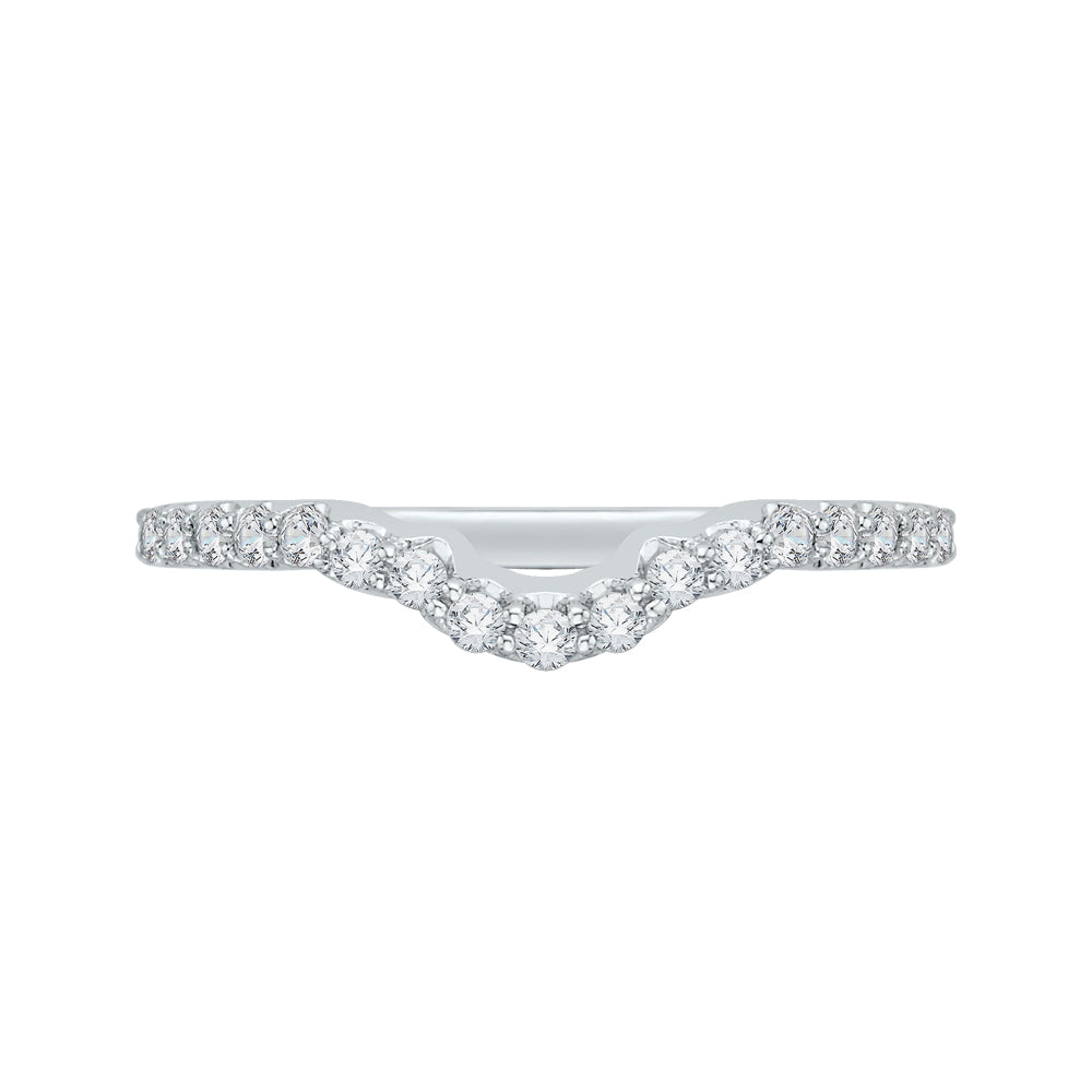 14K White Gold Round Diamond Half-Eternity Wedding Band