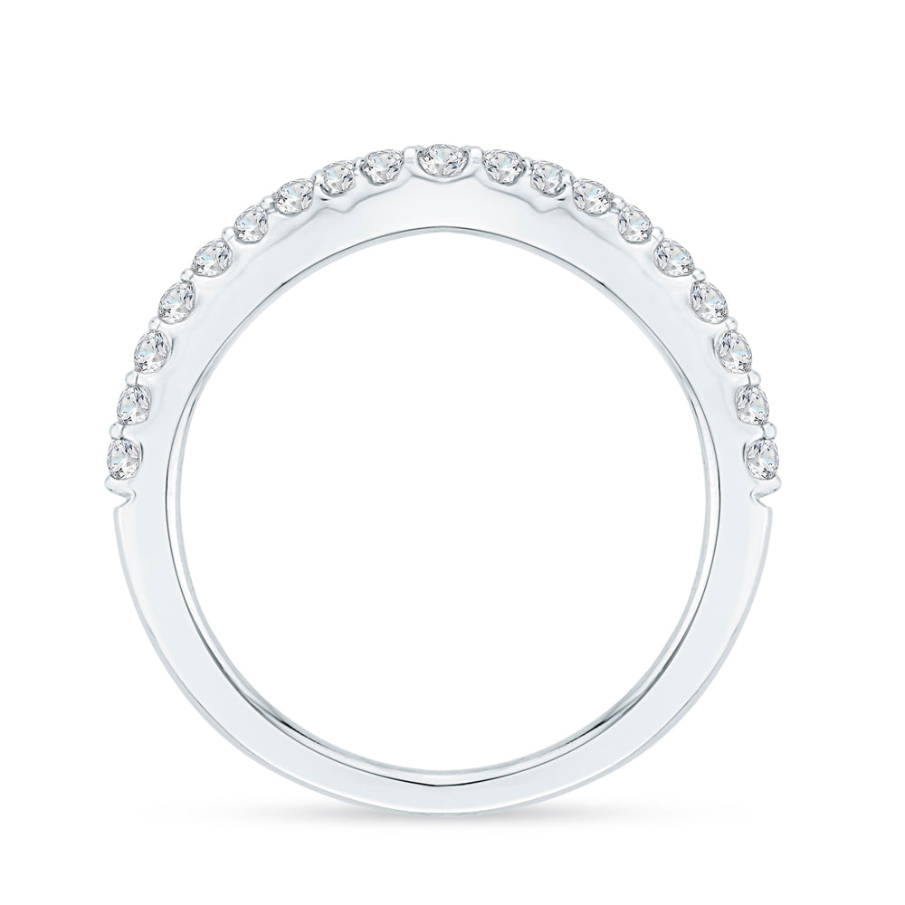 14K White Gold Round Diamond Half-Eternity Wedding Band