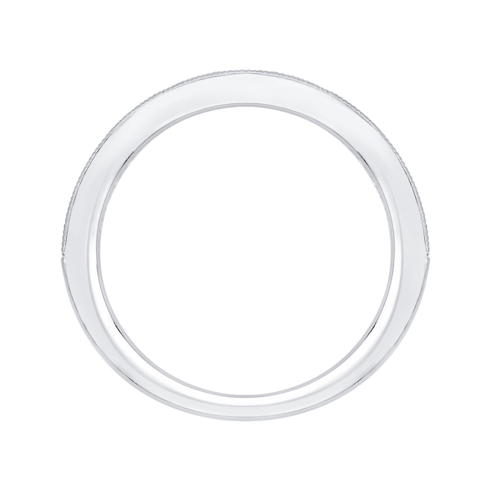 14K White Gold Round Diamond Wedding Band