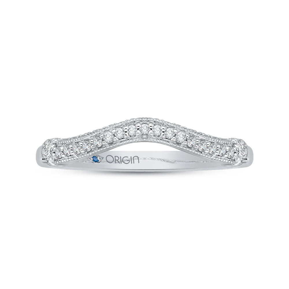 14K White Gold Round Diamond Wedding Band