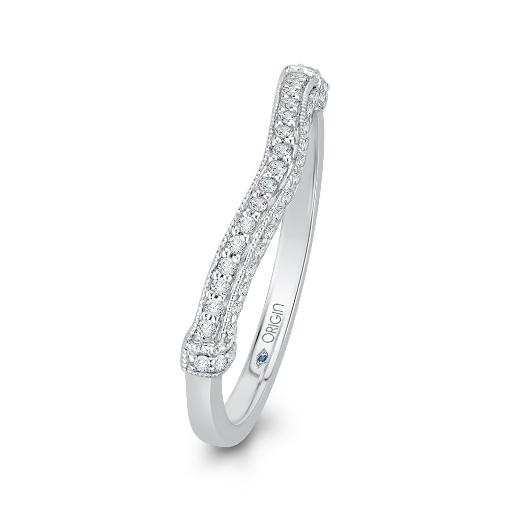 14K White Gold Round Diamond Wedding Band