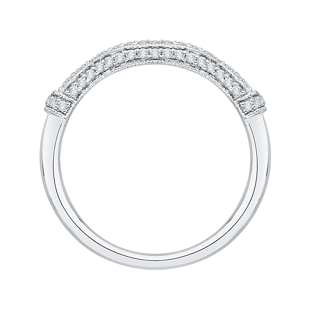 14K White Gold Round Diamond Wedding Band