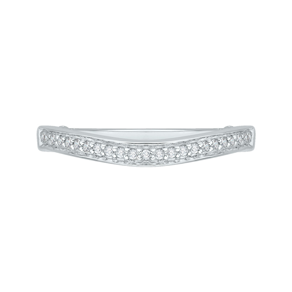14K White Gold Round Diamond Wedding Band