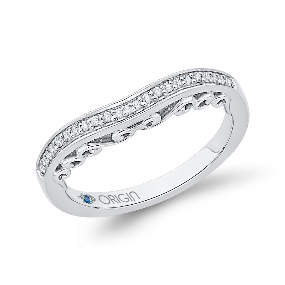 14K White Gold Round Diamond Wedding Band
