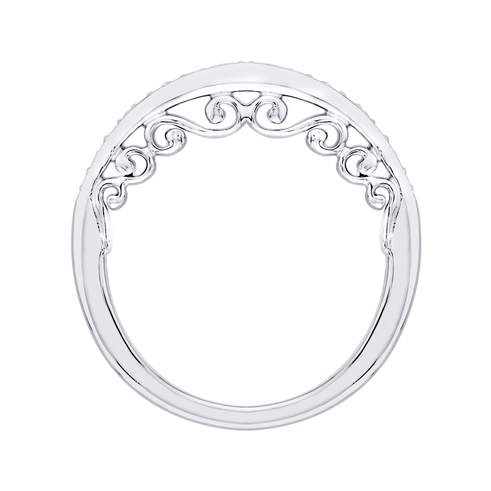 14K White Gold Round Diamond Wedding Band