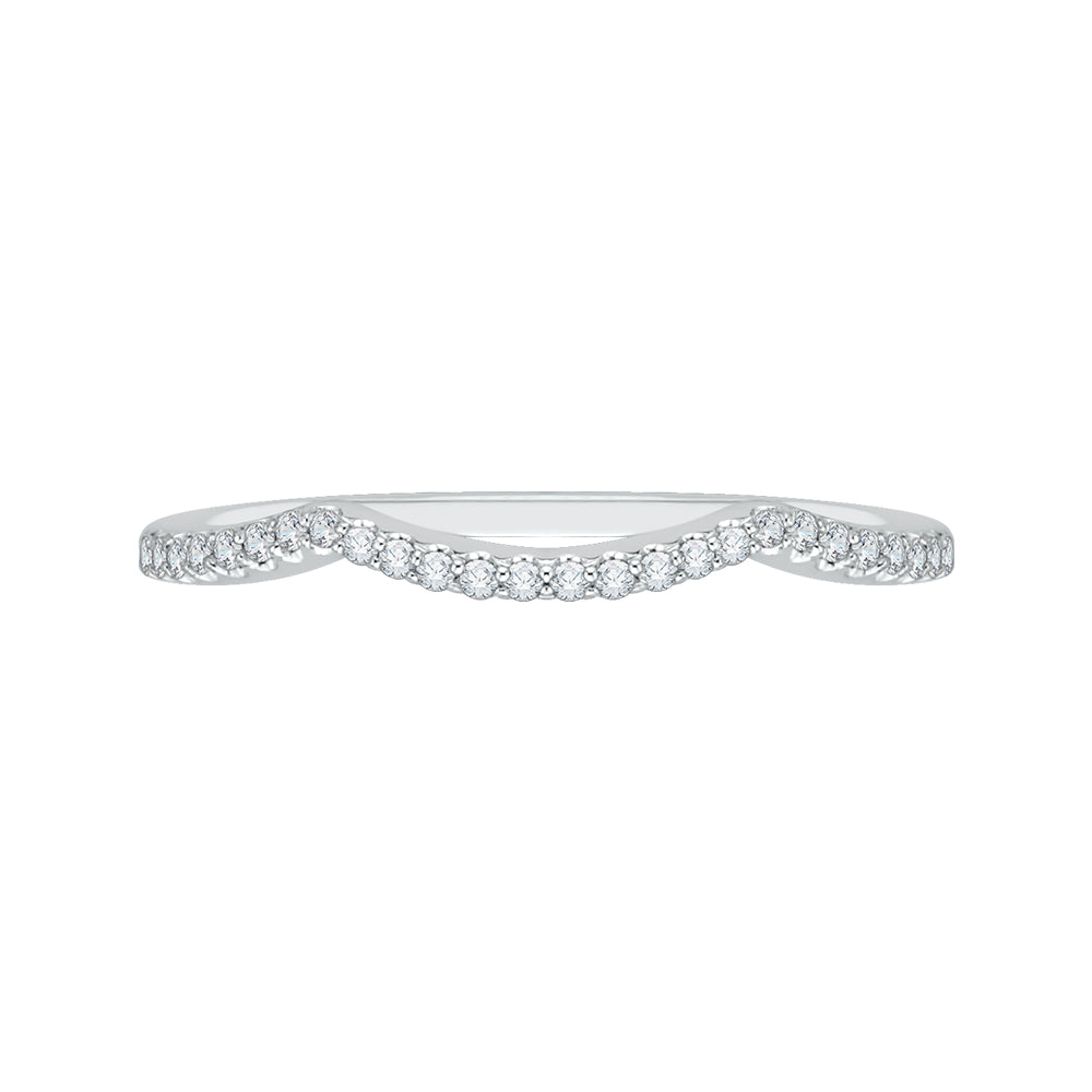 14K White Gold Round Diamond Wedding Band