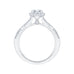 14K White Gold Round Diamond Halo Engagement Ring with Split Shank