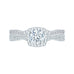 14K White Gold Round Diamond Halo Engagement Ring with Split Shank