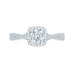 14K White Gold Round Diamond Halo Engagement Ring with Split Shank
