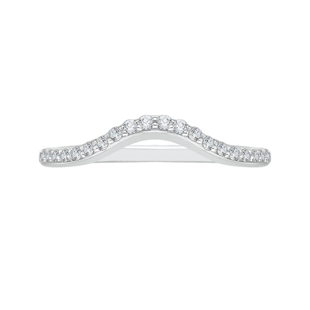 14K White Gold Round Diamond Wedding Band