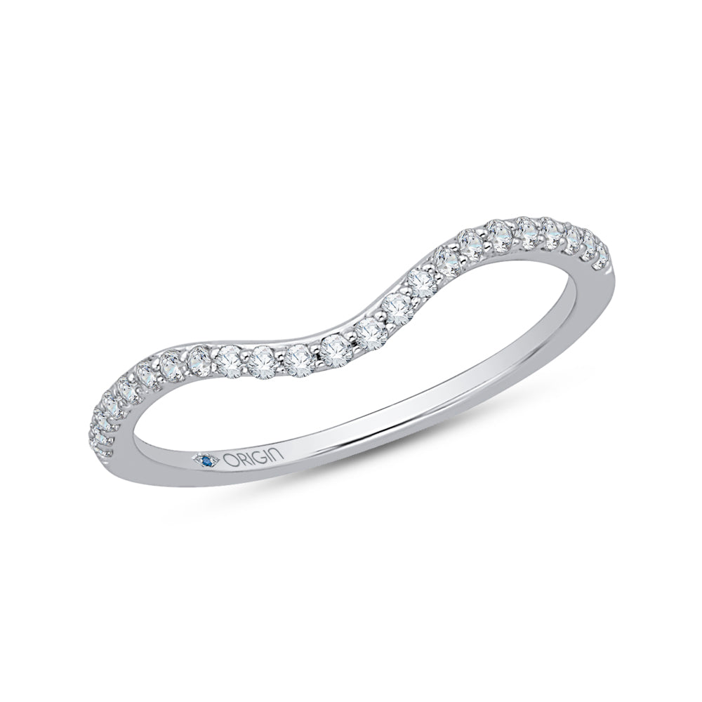 14K White Gold Round Diamond Wedding Band
