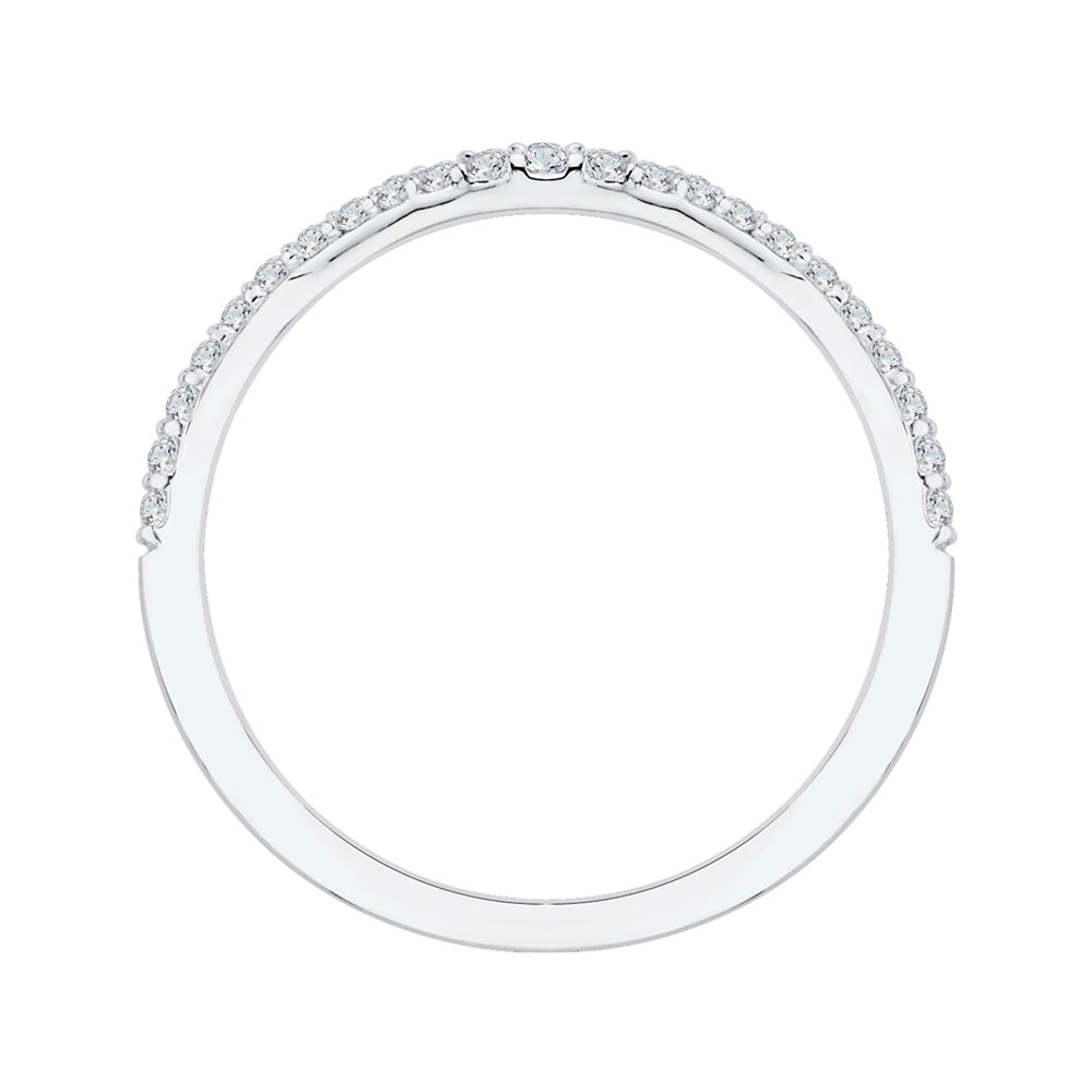 14K White Gold Round Diamond Wedding Band