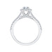 14K White Gold Round Diamond Halo Engagement Ring with Split Shank