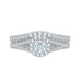14K White Gold Round Diamond Halo Engagement Ring with Split Shank