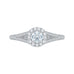 14K White Gold Round Diamond Halo Engagement Ring with Split Shank
