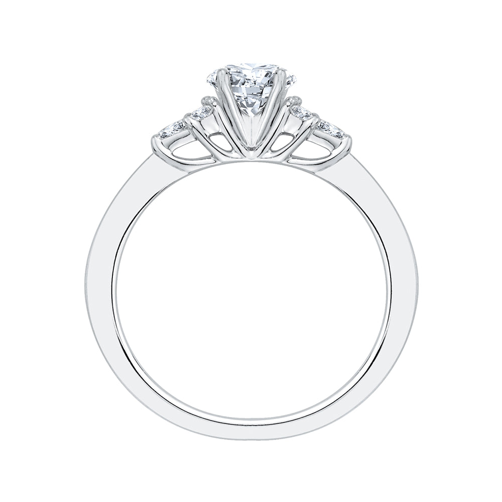 14K White Gold Round Diamond Engagement Ring