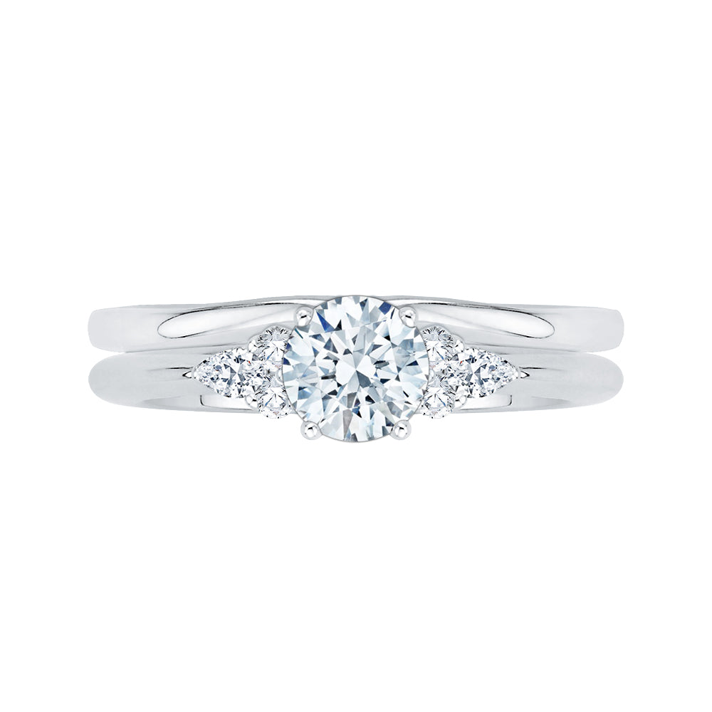14K White Gold Round Diamond Engagement Ring