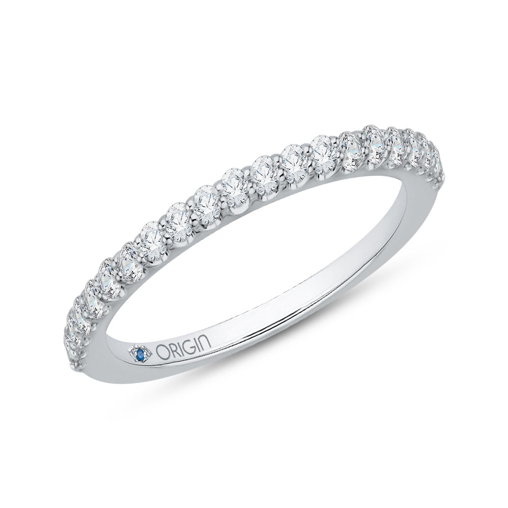 14K White Gold Round Diamond Wedding Band