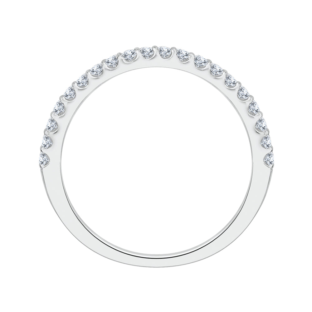 14K White Gold Round Diamond Wedding Band