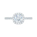 14K White Gold Round Diamond Halo Engagement Ring
